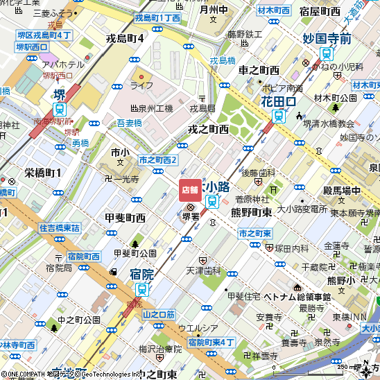 堺支店付近の地図